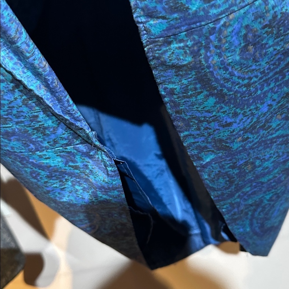 Lands' End Teal Paisley Midi Dress - Picture 5 of 6